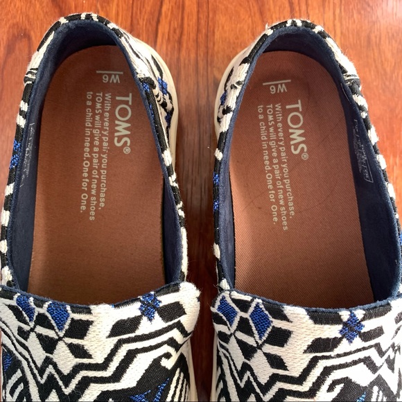 NWOT TOMS Sunset Stellar Blue Metallic Jacquard Embroidered Shoes - Sz 6 - Picture 5 of 10